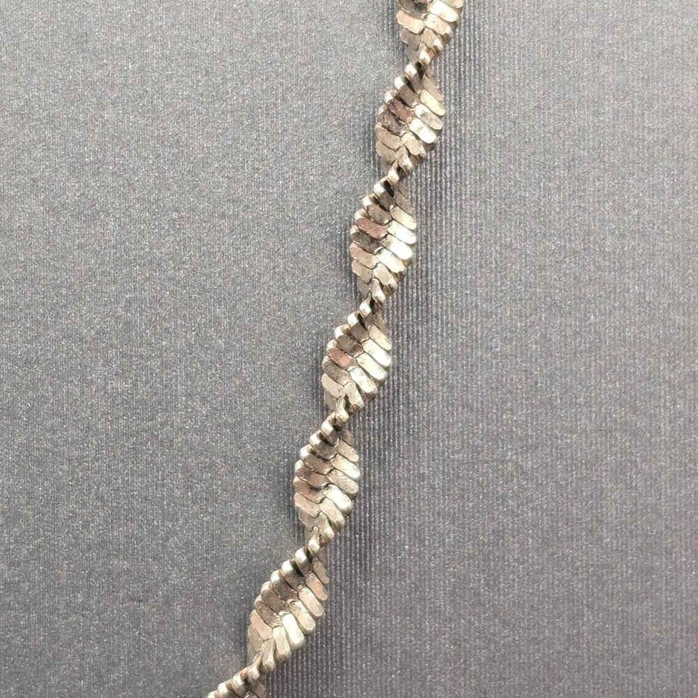 VTG HAN Sterling Silver Twisted Chain Necklace 18" 925 Italy Designer 2mm - Picture 3 of 9